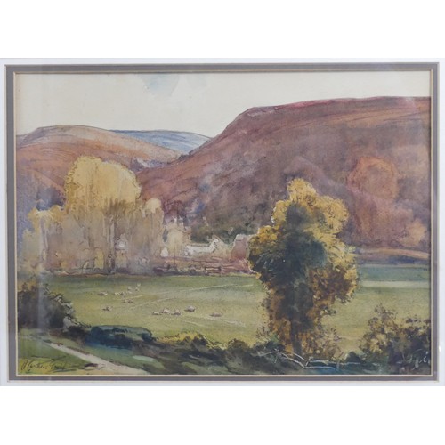 285 - Alexander Caruthers Gould (1870-1948), View towards Hawkcombe, Porlock, from the artist’s studio in ... 