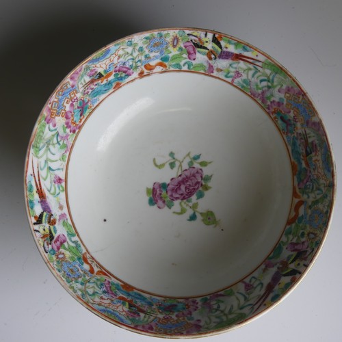 171 - A 19thC Chinese porcelain famille rose Bowl, with colourful enamels depicting figures and interior s... 