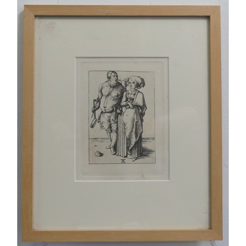 274 - After Albrecht Dürer (German 1471-1528), The Cook and His Wife, etching, image size 10.5cm x 7.5cm, ... 