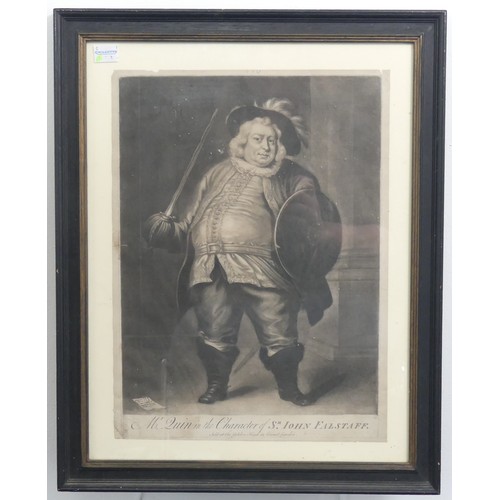 269 - After James MacArdell (1729-1765), Mr Quin in the Character of Sir John Falstaff, mezzotint, 'Sold a... 