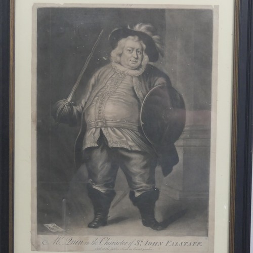 269 - After James MacArdell (1729-1765), Mr Quin in the Character of Sir John Falstaff, mezzotint, 'Sold a... 