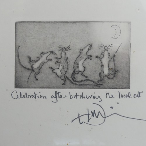 289 - Julian Williams (b. 1953), ‘Celebration after butchering the local cat’, etching, signed and titled ... 