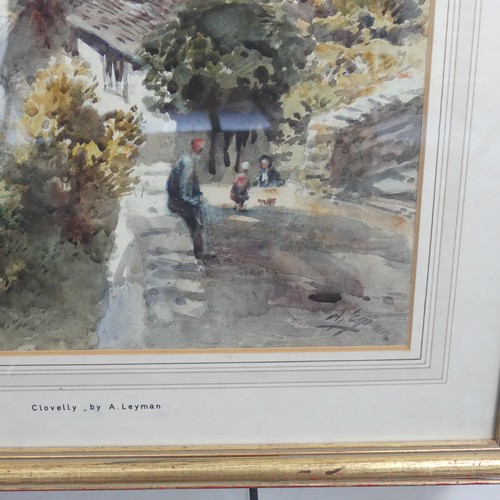 323 - Alfred Leyman (British, 1856-1933), Clovelly, watercolour, signed lower right, 54cm x 37cm, framed a... 