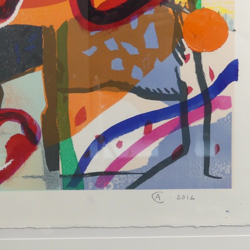 304 - Anthony de Jong Cleyndert (21st century, Modern), untitled abstract, monoprint in colours, signed in... 