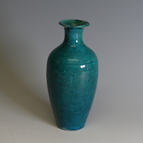 87 - An antique Chinese turquoise monochrome Vase, of baluster form, H 17cm.Provenance - The Damien Parso... 