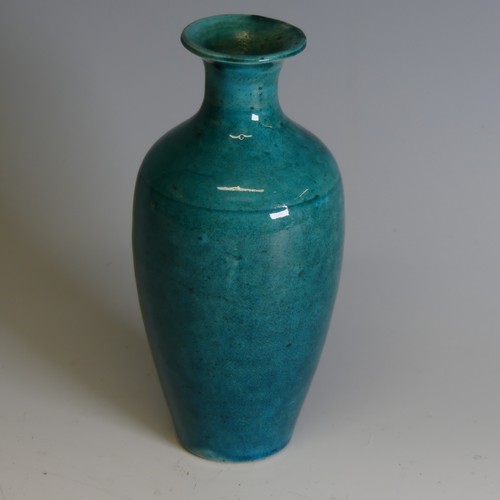 87 - An antique Chinese turquoise monochrome Vase, of baluster form, H 17cm.Provenance - The Damien Parso... 