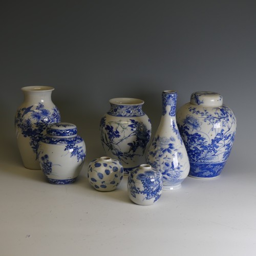 124 - A quantity of early 20thC and later Japanese Seto Wares, to comprise Ginger Jars, Vases, Teacups and... 