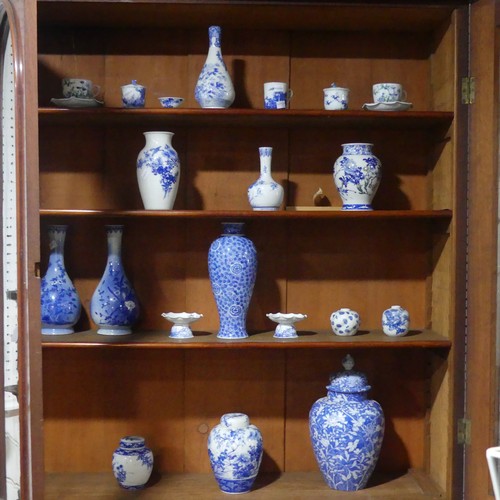 124 - A quantity of early 20thC and later Japanese Seto Wares, to comprise Ginger Jars, Vases, Teacups and... 