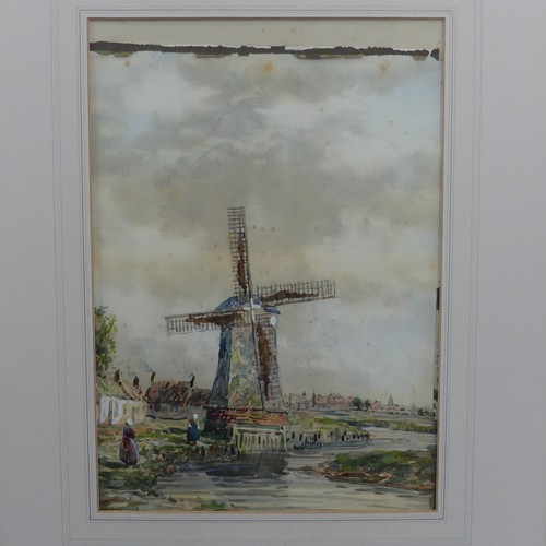 284 - John Hamilton Glass (Scottish, 1890-1925), A Dutch river landscape with windmill, and Seascape with ... 