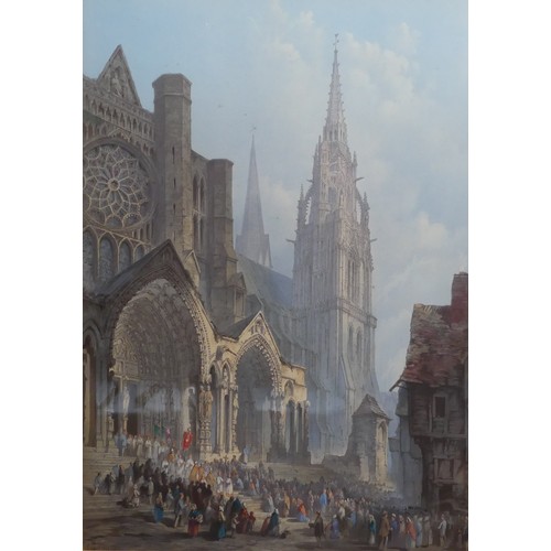 311 - After Edwin Thomas Dolby (British, act.1849-1895), Chartres Cathedral and Cathedral of Our Lady at A... 