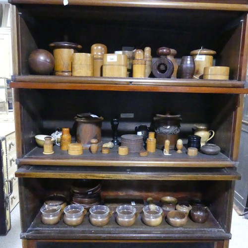 546 - A large quantity of late 19th / early 20th century Treen, including ; string boxes, medicine bottle ... 