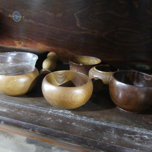 546 - A large quantity of late 19th / early 20th century Treen, including ; string boxes, medicine bottle ... 