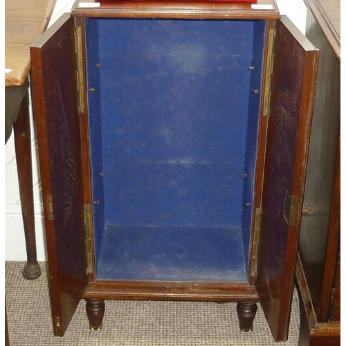 565 - A late 19th century mahogany Campaign Cabinet, of small proportions, brass escutcheon to top and ins... 