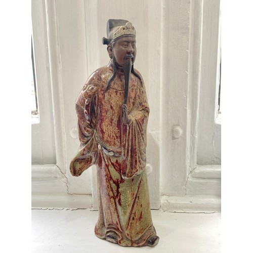 102 - A quantity of decorative Chinese pottery Figures, comprising six early 20thC depictions of Elders, t... 