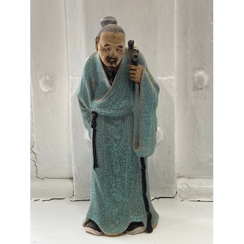 102 - A quantity of decorative Chinese pottery Figures, comprising six early 20thC depictions of Elders, t... 