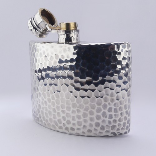 1 - Sampson Mordan; A Victorian silver Hip Flask, hallmarked London 1892, of convex rectangular form wit... 