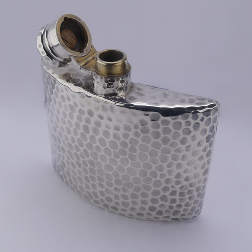 1 - Sampson Mordan; A Victorian silver Hip Flask, hallmarked London 1892, of convex rectangular form wit... 