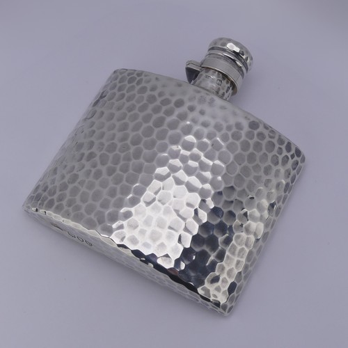 1 - Sampson Mordan; A Victorian silver Hip Flask, hallmarked London 1892, of convex rectangular form wit... 