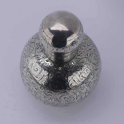 5 - Sampson Mordan; A Victorian silver Scent Bottle, hallmarked London 1884, of spherical form with foli... 