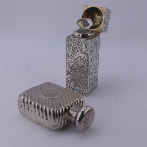 12 - Sampson Mordan; A Victorian silver Scent Bottle, hallmarked London 1892, of rectangular form with fo... 