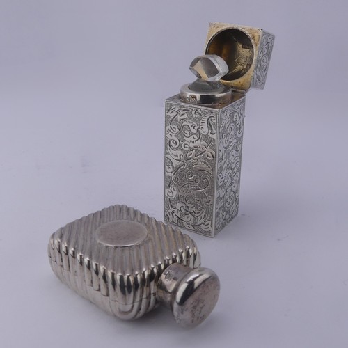 12 - Sampson Mordan; A Victorian silver Scent Bottle, hallmarked London 1892, of rectangular form with fo... 