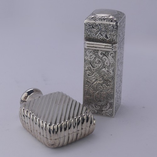 12 - Sampson Mordan; A Victorian silver Scent Bottle, hallmarked London 1892, of rectangular form with fo... 