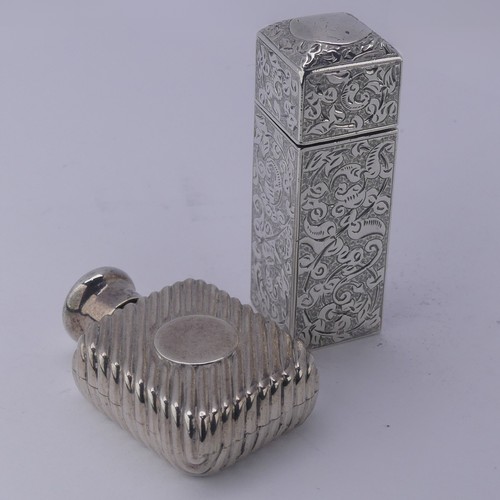 12 - Sampson Mordan; A Victorian silver Scent Bottle, hallmarked London 1892, of rectangular form with fo... 