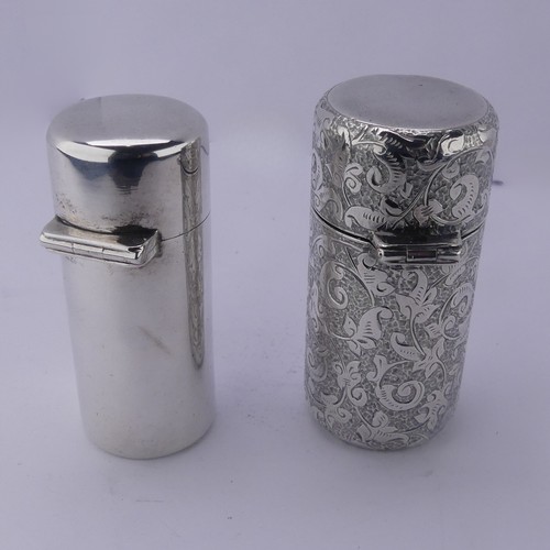 13 - Sampson Mordan; A Victorian silver Scent Bottle, hallmarked London, 1892, of plain cylindrical ... 