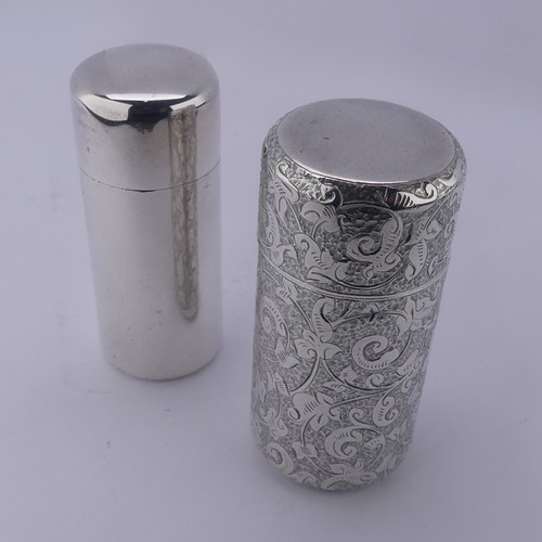 13 - Sampson Mordan; A Victorian silver Scent Bottle, hallmarked London, 1892, of plain cylindrical ... 