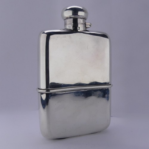 14 - A George V silver Hip Flask, by Atkin Brothers, hallmarked London, 1911, of plain rectangular form, ... 