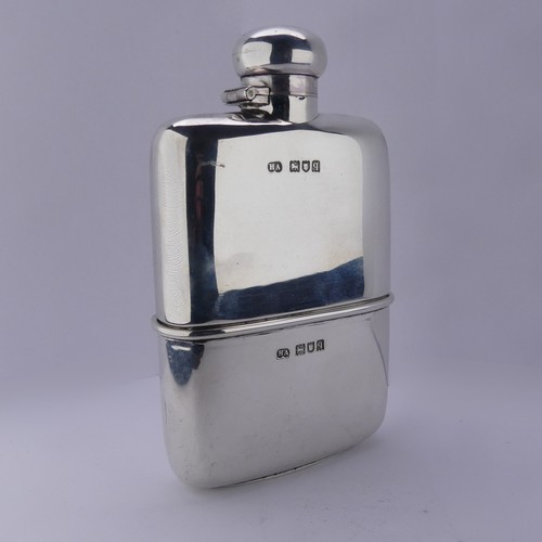 14 - A George V silver Hip Flask, by Atkin Brothers, hallmarked London, 1911, of plain rectangular form, ... 