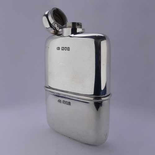 14 - A George V silver Hip Flask, by Atkin Brothers, hallmarked London, 1911, of plain rectangular form, ... 