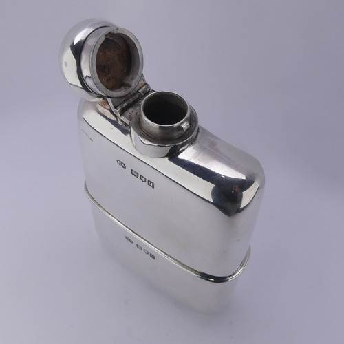 14 - A George V silver Hip Flask, by Atkin Brothers, hallmarked London, 1911, of plain rectangular form, ... 