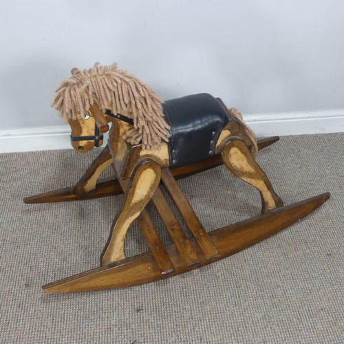 154 - A vintage scratch built Rocking Horse, 96cm long.