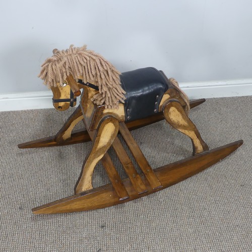 154 - A vintage scratch built Rocking Horse, 96cm long.