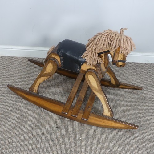 154 - A vintage scratch built Rocking Horse, 96cm long.