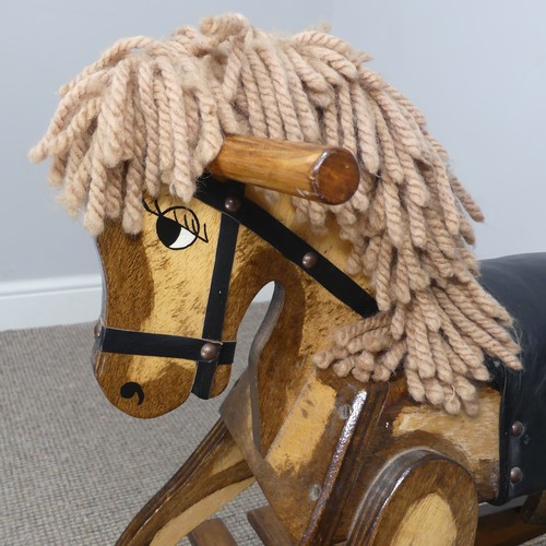 154 - A vintage scratch built Rocking Horse, 96cm long.