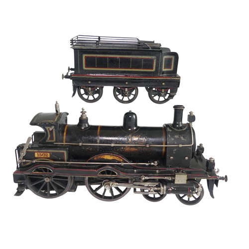 106 - Rare Schoenner gauge 3, live steam, Black Prince 4-4-0 locomotive and six wheel tender, circa 1905, ... 