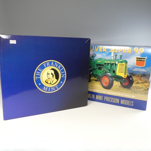 122 - Franklin Mint 1/12th scale Oliver Super 99 Tractor - finished in green and yellow with red wheels - ... 