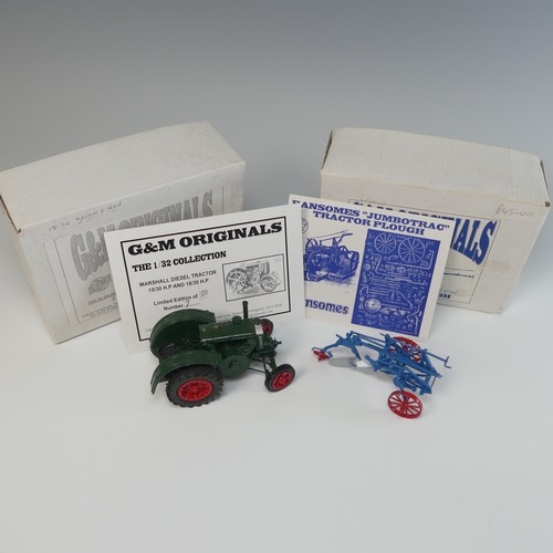 127 - A G&M Tractor Limited edition Marshall Diesel Tractor 1:32  in green with red wheels and black f... 