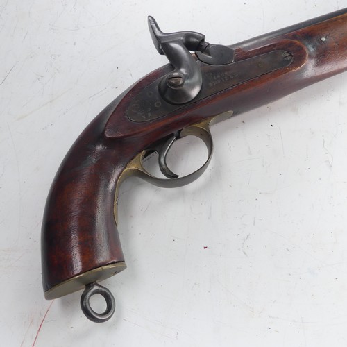 215 - A 19th century 'Enfield' percussion cap service Pistol, with walnut stock, 8 inch steel barrel, stee... 