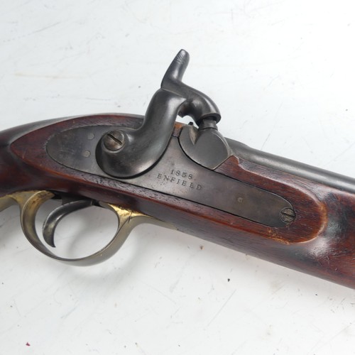 215 - A 19th century 'Enfield' percussion cap service Pistol, with walnut stock, 8 inch steel barrel, stee... 