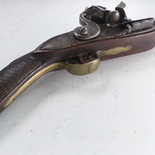 217 - A 19th century flintlock 'knee' Blunderbuss, 11 inch engraved steel barrel flared to the muzzle, ste... 