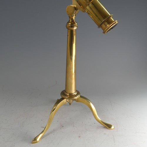 218 - A British Army issue three draw brass Telescope, by Broadhurst Clarkson & Co, with brown leather... 