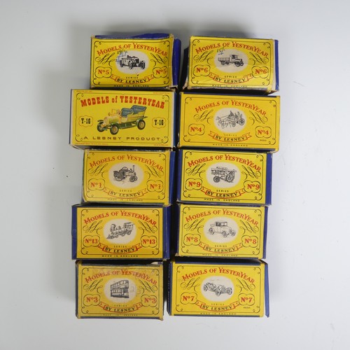 141 - Lesney Models of Yesteryear, ten models, all boxed, comprising No.1 Traction Engine, No.3 Tramcar, N... 