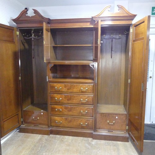 429 - A good Victorian four-piece walnut and mahogany bedroom Suite, including ; a large compactum Wardrob... 