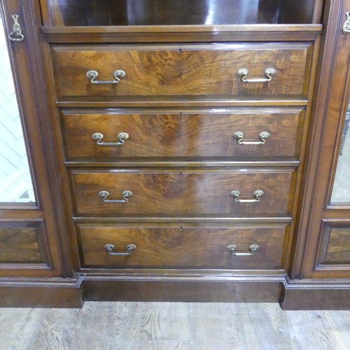 429 - A good Victorian four-piece walnut and mahogany bedroom Suite, including ; a large compactum Wardrob... 