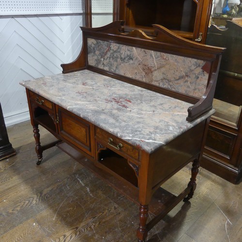 429 - A good Victorian four-piece walnut and mahogany bedroom Suite, including ; a large compactum Wardrob... 