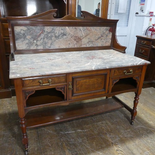 429 - A good Victorian four-piece walnut and mahogany bedroom Suite, including ; a large compactum Wardrob... 