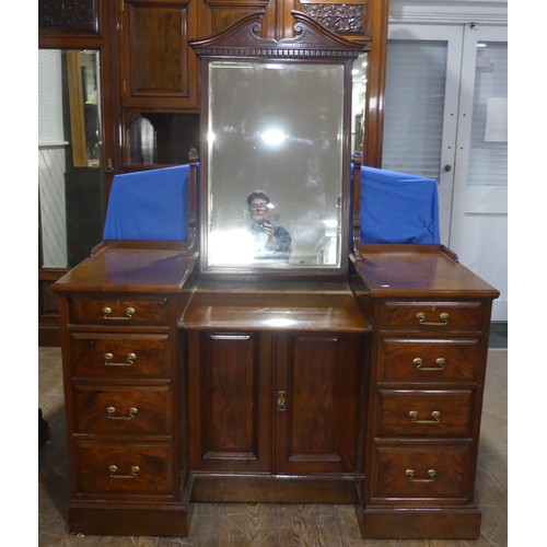 429 - A good Victorian four-piece walnut and mahogany bedroom Suite, including ; a large compactum Wardrob... 